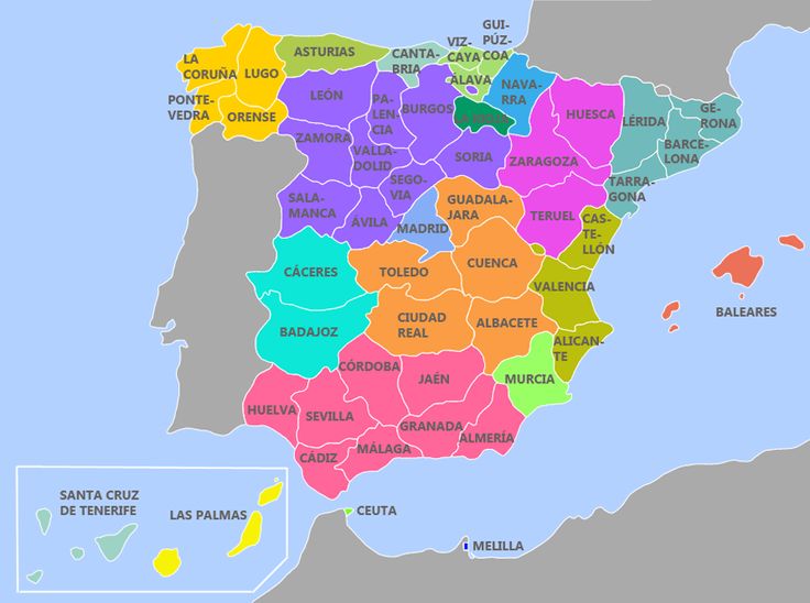 mapa de las provincias de España